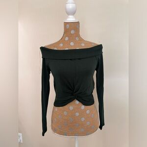 Fashion Nova Heart & Hips Long Sleeve Off The Shoulder Crop Top